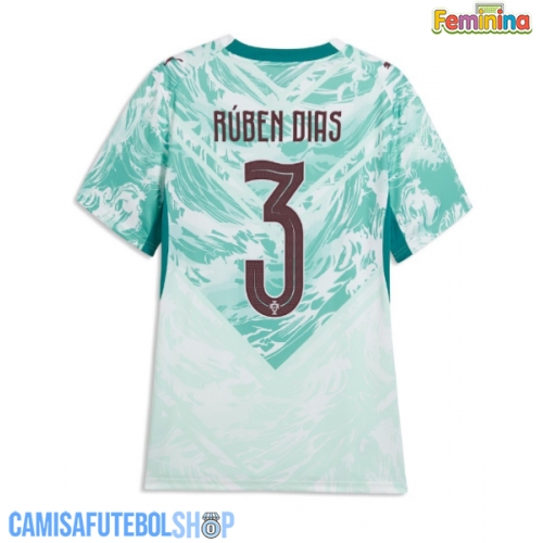 Camisa de time de futebol Portugal Ruben Dias #3 Replicas 2º Equipamento Feminina Mundo 2026 Manga Curta